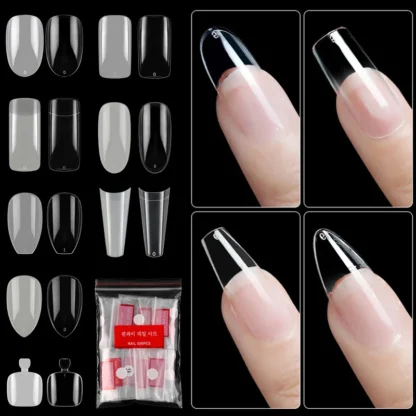 500 piezas de uñas postizas de bailarina, puntas de uñas postizas cuadradas y redondeadas, puntas de uñas postizas largas y cortas para manicura