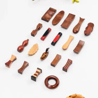 100 Uds. Soporte para palillos de madera Natural hecho a mano, soporte para cuchara, tenedor, cuchillo, decoración del hogar para fiesta de boda, 19 estilos