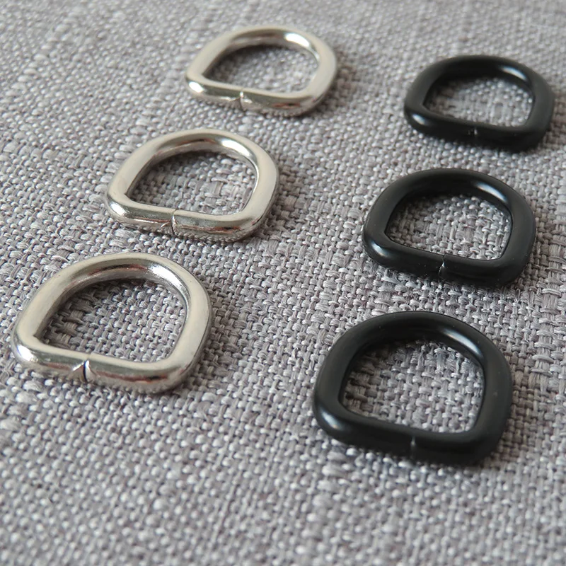 Ancho interior de 10mm y 12mm, anillo en D de Metal, hebilla semicircular, bricolaje, Collar de cachorro de gato, correas para bolso, cierre de cinturón, accesorios de tela de costura