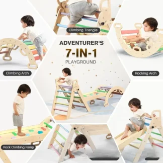 Marco de escalada para niños, juguete de escalada para bebés, juguete plegable de 3 piezas, marco de escalada interior Montessori