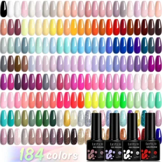 LILYCUTE 184 colores 7ML esmalte de uñas de Gel púrpura brillo lentejuelas Base de manicura mate capa superior Soak Off LED UV barniz de Gel para decoración de uñas