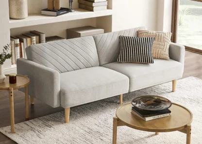 Sofá cama futón de 76,8 pulgadas, sofá pequeño, sofá de dos plazas, sofá futón moderno de mediados de siglo, sofá Cama, sofás para sala de estar