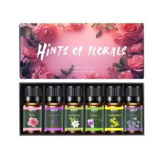 Set de regalo para aromaterapia, 6 aceites esenciales terapéuticos con aromas florales, perfecto para uso en difusor