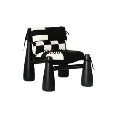 Silla nórdica ligera de lujo, creativa, retro, de tela de madera maciza, con campana, modelo para sala de estar, casa, alojamiento en familia, silla individual de ocio