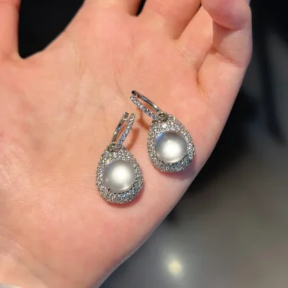 Pendientes de Calcedonia de hielo Natural con diamantes 925 de plata de alta calidad para mujer, pendientes de diseño de estilo chino, joyería de boda