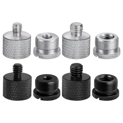B27B Paquete de 8 adaptadores de soporte de micrófono, 5/8 hembra a 3/8 macho, 3/8 hembra a 5/8 macho, para soporte de micrófono, brazo de pluma, trípode de cámara