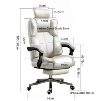 Silla de ordenador giratoria de cuero de lujo nórdico, cómoda silla de salón para sala de estar, sillón de oficina ergonómico, muebles de alta gama