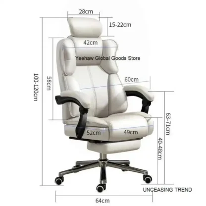 Silla de ordenador giratoria de cuero de lujo nórdico, cómoda silla de salón para sala de estar, sillón de oficina ergonómico, muebles de alta gama