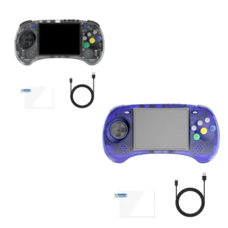 Consola de juegos portátil RG ARC-S 128G 4 pulgadas IPS Linux OS diseño de seis botones reproductores de vídeo Retro compatible con mango con cable B duradero
