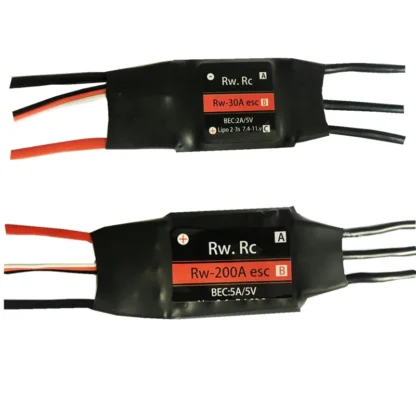 RW.RC 2-6S 200A 30A/50A/70A/125A ESC 5V/2A 5V/5A UBEC controlador de velocidad sin escobillas ESC para RC coche barco
