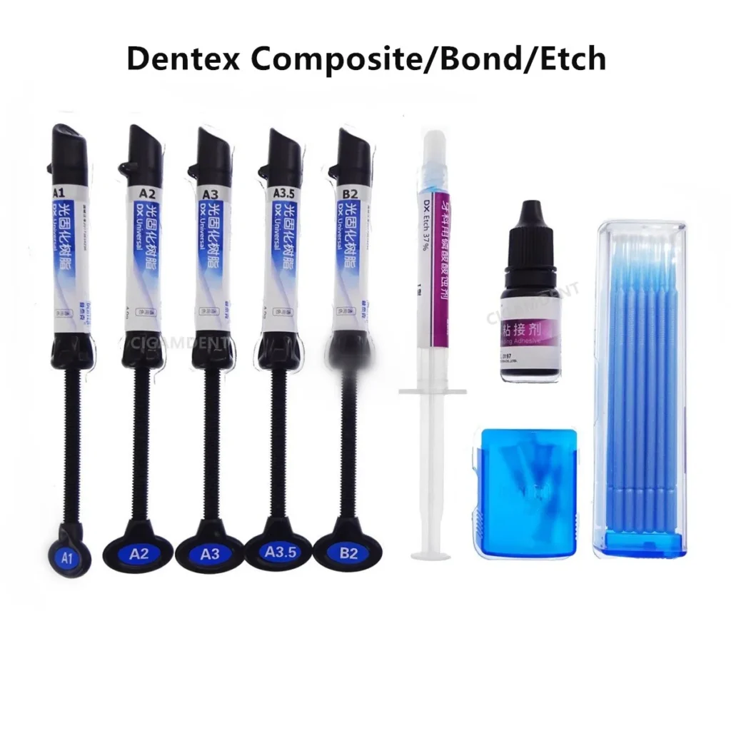 Dentex Dental Nano resina compuesta híbrida curación ligera Unión adhesivo de ortodoncia agente de unión Gel de grabado ácido A1 A2 A3 A3.5 B1