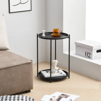 Mesa redonda pequeña de moda, mesita de noche para dormitorio, mesa auxiliar de sofá de hierro, mini mesa de centro minimalista para balcón