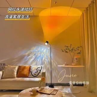 Luz de ambiente ondulado, luces de puesta de sol, estilo rojo, lámpara de pie para sala de estar, fondo de estudio en vivo, luz de puesta de sol