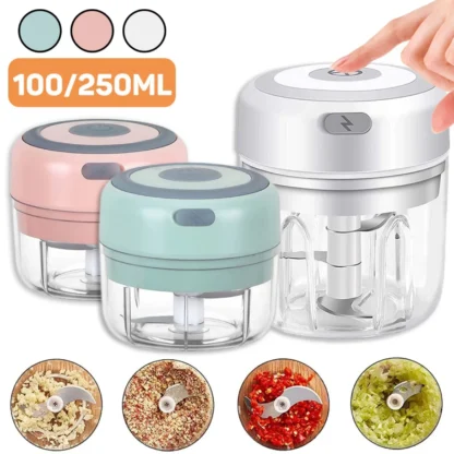 Picadora de alimentos de cocina, Mini trituradora de ajo, picadora de carne portátil USB, picadora de verduras, utensilios de cocina, rallador de queso