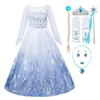 Disfraz de princesa Elsa para niñas, Reina 2, Anna, Elsa, vestido de Cosplay para carnaval, vestido de reina de la nieve, vestido de fiesta para desfile para niños