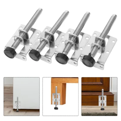 Niveladores de patas ajustables para muebles, niveladores de patas de vidrio resistentes, trabajo plateado, 4 Uds.