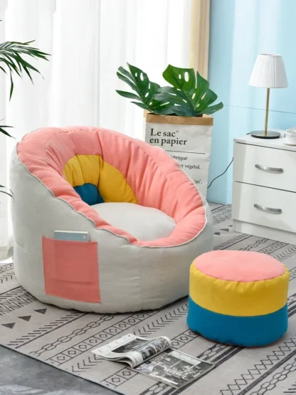 Sofá perezoso, puf, tatami, silla pequeña para apartamento, dormitorio individual, habitación de niña, corazón en línea, silla perezosa de ocio para celebridades