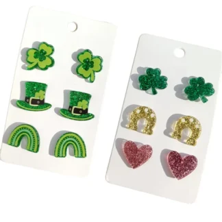 A77I. 'S Day-pendientes verdes con purpurina acrílica para mujer, aretes, regalo