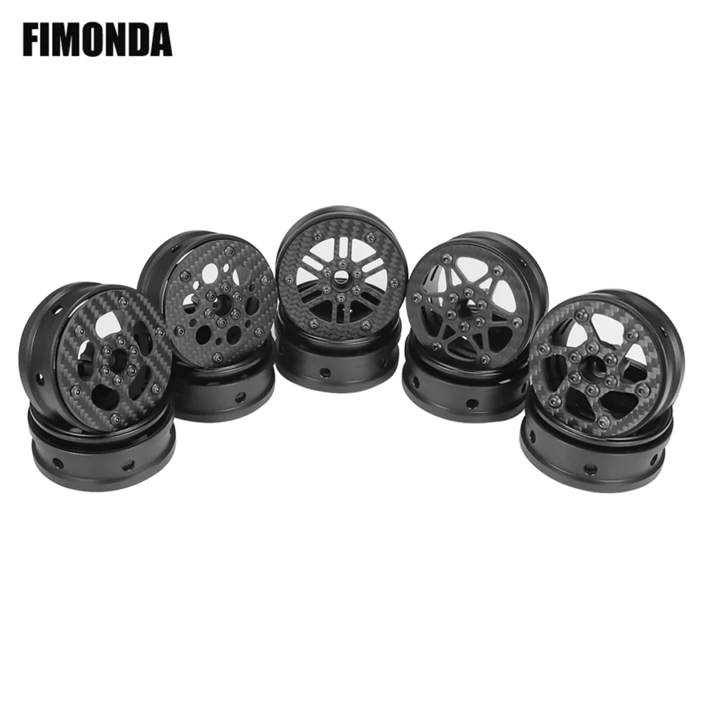 Llanta de ruedas de fibra de carbono, accesorio para 2,2 1/8 RC Crawler LCG Cheater Rigs Building Capra SCX10 Pro GSPEED V4 TRX4 Element Enduro, 1/10 pulgadas
