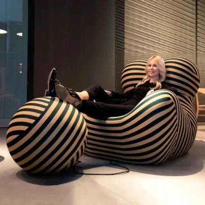 Sofá perezoso de diseño moderno de lujo ligero, 39,3 "* 37,4" * 37,4 ", suelo para adultos, ocio, sala de estar, balcón, sofás creativos con bolsa de frijol individual
