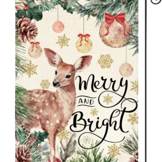 AVOIN colorlife-ciervo navideño feliz y brillante, Bandera de jardín, 12x18 pulgadas, doble cara exterior, vacaciones de invierno, decoración al aire libre para patio