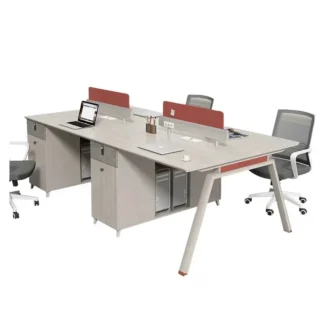 Muebles de oficina, escritorio de oficina para personal y combinación de silla, escritorio para personal moderno y sencillo, estación de oficina para 4/6 personas