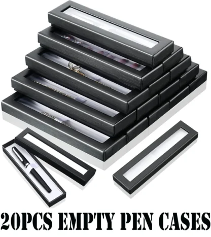 Caja de bolígrafos de 20 piezas, embalaje de papel con ventana transparente, caja de bolígrafos de Gel de regalo, estuches de lápices, cajas de bolígrafos, embalaje de joyería, caja de regalo, caja de lápices