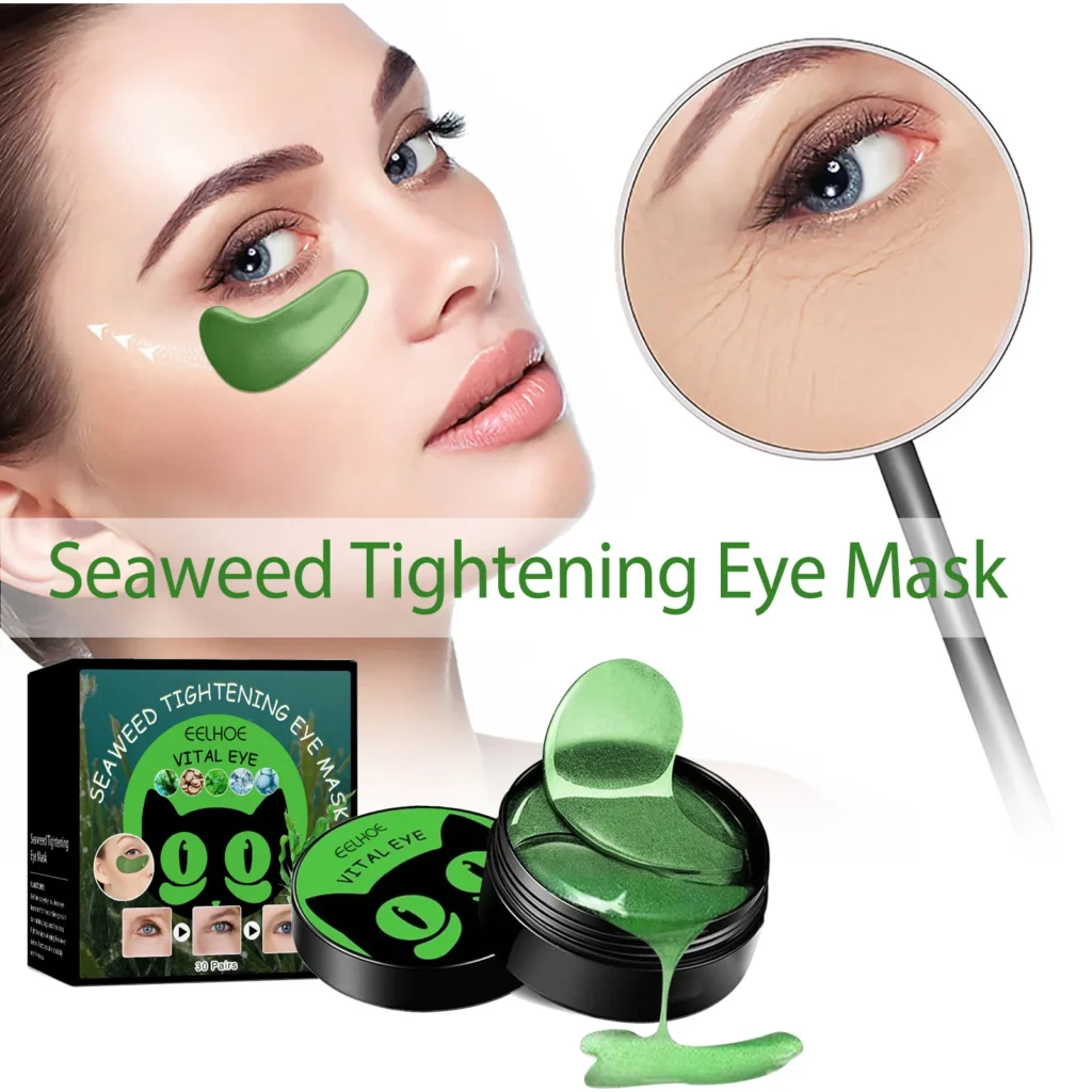 60 uds mascarilla para ojos reafirmante de algas marinas suave hidratante nutritiva cuidado de la piel mascarillas para ojos parche para tratamiento de ojos