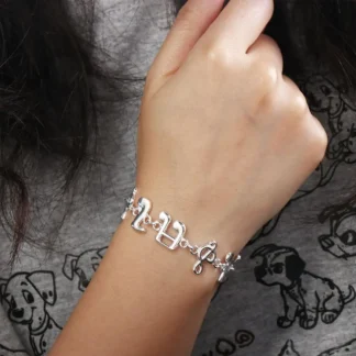 Cadena de mano ajustable de ocho notas de plata a la moda, hermosa pulsera de nota musical estética para regalo de joyería para niñas