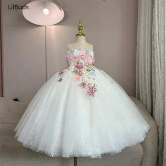Vestido de princesa elegante y lujoso para niña, vestido Formal de celebración de aniversario, vestido esponjoso, modelo artístico, ropa para niños