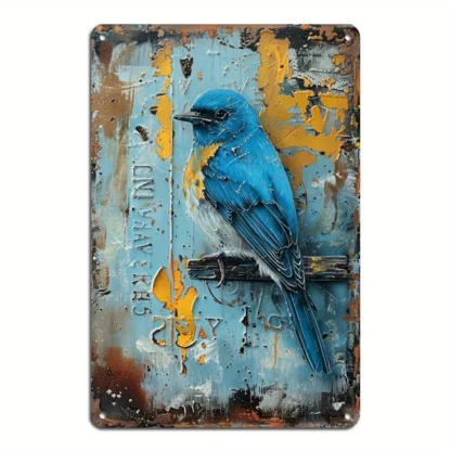 Pintura de estaño de Bluebird, póster de Metal Vintage adecuado para el hogar, cocina, comedor, dormitorio, baño, garaje, Hotel, decoración de oficina