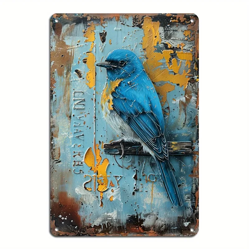 Pintura de estaño de Bluebird, póster de Metal Vintage adecuado para el hogar, cocina, comedor, dormitorio, baño, garaje, Hotel, decoración de oficina