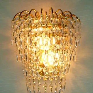 Aplique de pared de cristal, corona de Reina, aplique de cristal dorado k9, aplique de pared, luces