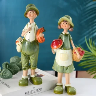 Adornos creativos de resina para el hogar, artesanías para niños de dibujos animados de estilo Rural, decoración de entrada para sala de estar