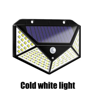 100 luces LED de pared lámpara Solar para exteriores Sensor de movimiento PIR luz de calle alimentada por energía Solar para decoración de jardín