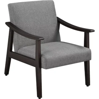 Smile Mart-sillón de piel sintética de mediados de siglo, con patas de madera maciza, color marfil