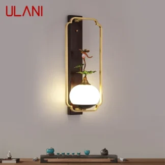 ULANI Lámpara de pared de latón contemporánea estilo chino creatividad LED sala de estar dormitorio estudio habitación Hotel Villa pasillo montaje de pared
