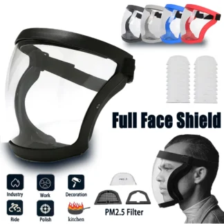 Máscara de protección Facial completa para el trabajo, Protector Facial transparente, pantalla protectora para la cara, accesorios de cocina, Gadgets