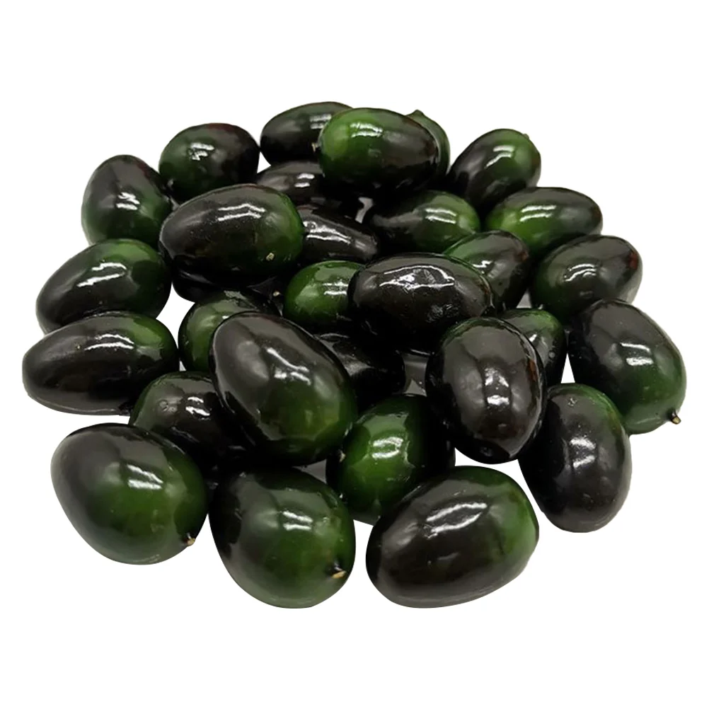 40 Uds. De fruta de simulación Artificial de oliva de imitación, aceitunas falsas, decoración de espuma de relleno