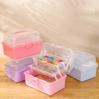 Caja de almacenamiento de accesorios para el cabello para niños, cuerda para la cabeza, horquilla, tarjeta, bolígrafo, artículos diversos, caja de papelería, Linda joyería para niñas