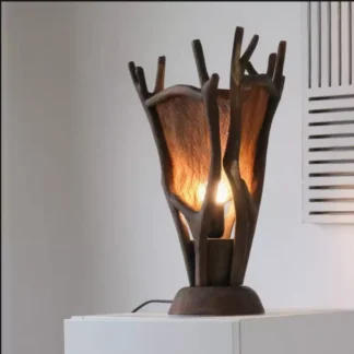 Lámpara de rama de árbol de mesa hecha a mano, lámpara de mesa decorativa Original artesanal, personalidad del Hotel, decoración del hogar, regalo, lámpara de asta