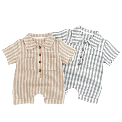 Ropa para bebés, mono de verano, mameluco de manga corta de algodón de 0 a 24 meses