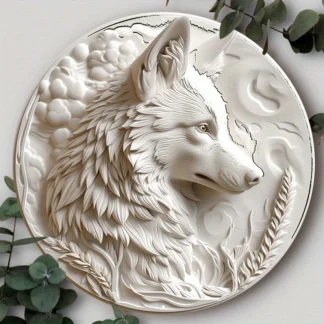 Letrero de metal de aluminio, letrero de corona circular plano 2D con patrón de perro, decoración del hogar, decoración de la habitación, adecuado para varios escenarios