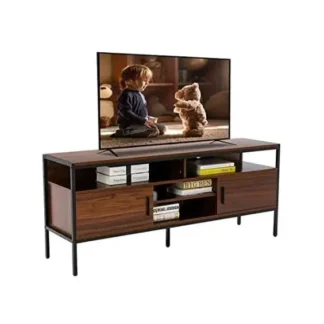 Soporte de TV de madera con marco de Metal, mesa consola de TV con 6 estantes, muebles para sala de estar, soporte de TV de diseño moderno