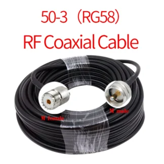 Cable de extensión UHF PL259 RG58 PL259 SO239 macho a hembra, Cable de antena CB Coax RG58 de baja pérdida, 20cm, 10M, 15M, 20M, 25M