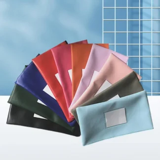 Cartera para banco con cierre de cremallera, bolsillos de piel sintética, tarjetas en efectivo, bolsa de almacenamiento para llaves, bolsa multiusos resistente al agua, suministros de oficina