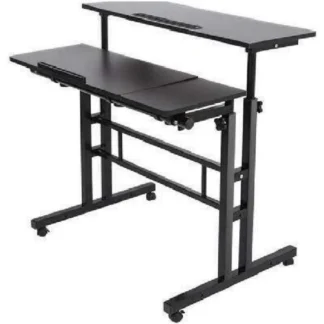 Escritorio de pie para computadora portátil móvil, escritorio superior inclinable de pie ajustable en altura, escritorio de computadora de pie para oficina en casa