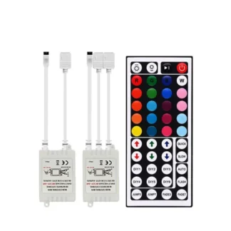 Controlador LED de 12V CC, mando a distancia IR de 44 teclas para tira de luces LED RGB 3528 5050 SMD, controlador LED de salida Dual única de 44 teclas