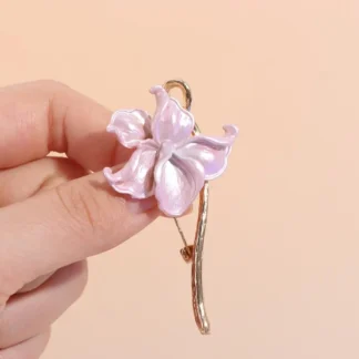 Broche de flor brillante de aleación pequeña y fresca, ramillete antideslumbrante de esmalte tridimensional, regalo de cumpleaños