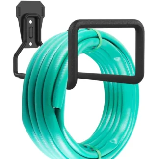 Soporte de gancho para manguera de hierro, estante de almacenamiento de manguera de agua resistente montado en la pared, gancho de jardín antideslizante con soporte de carga fuerte